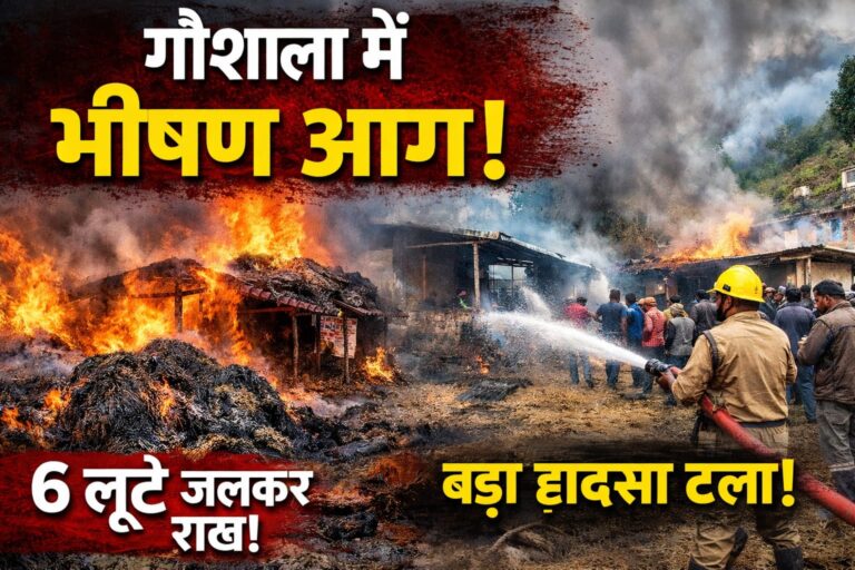 बागेश्वर: सीमर गांव में गौशाला में भीषण आग, 6 लूटे घास  जलकर राख | बड़ा हादसा टला…
