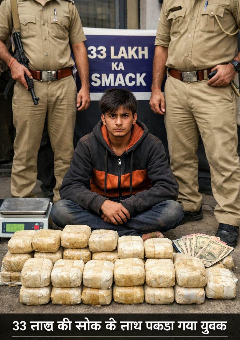 33 लाख की स्मैक के साथ पकड़ा गया नाबालिग..